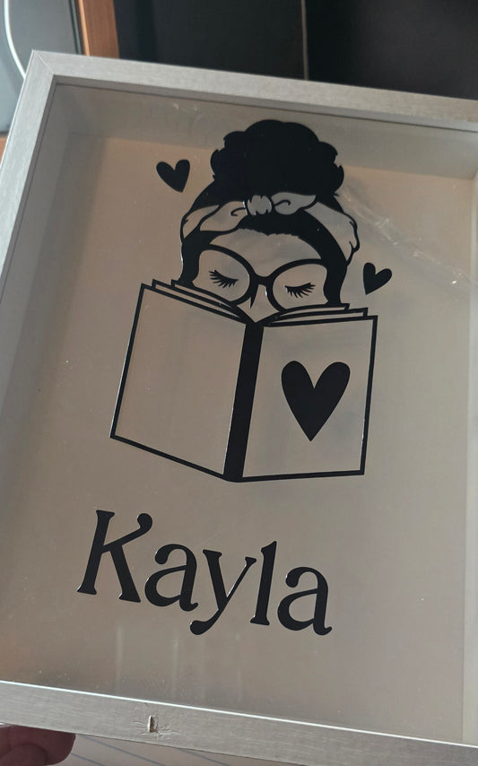 Girl Reading Shadow Box